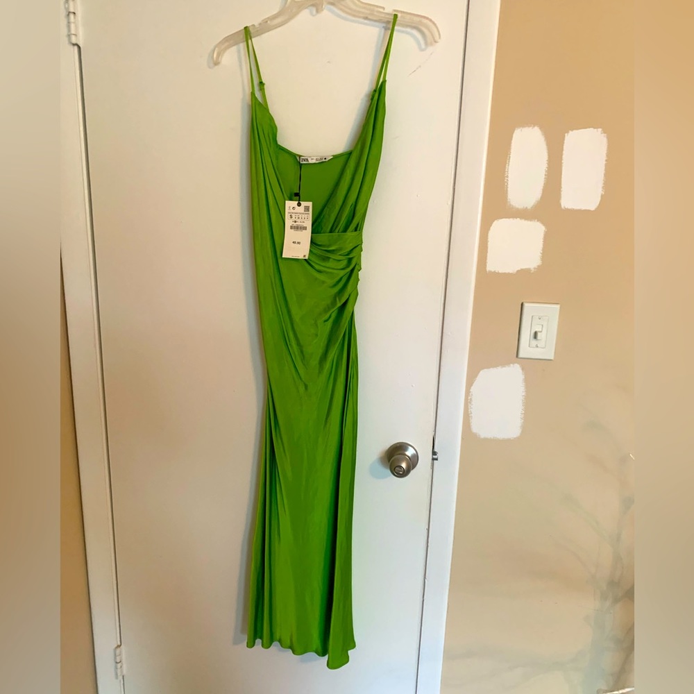 Spaghetti strap midi slip dress